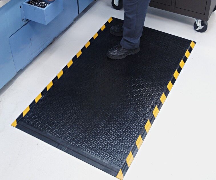 Happy Feet Anti fatigue matting with Yellow Safety Border